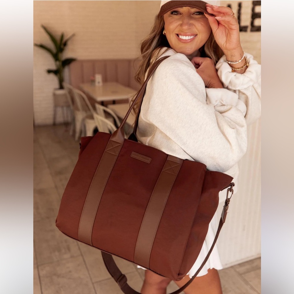 Poppy & Peonies Daily Tote in Espresso - Picture 5 of 16